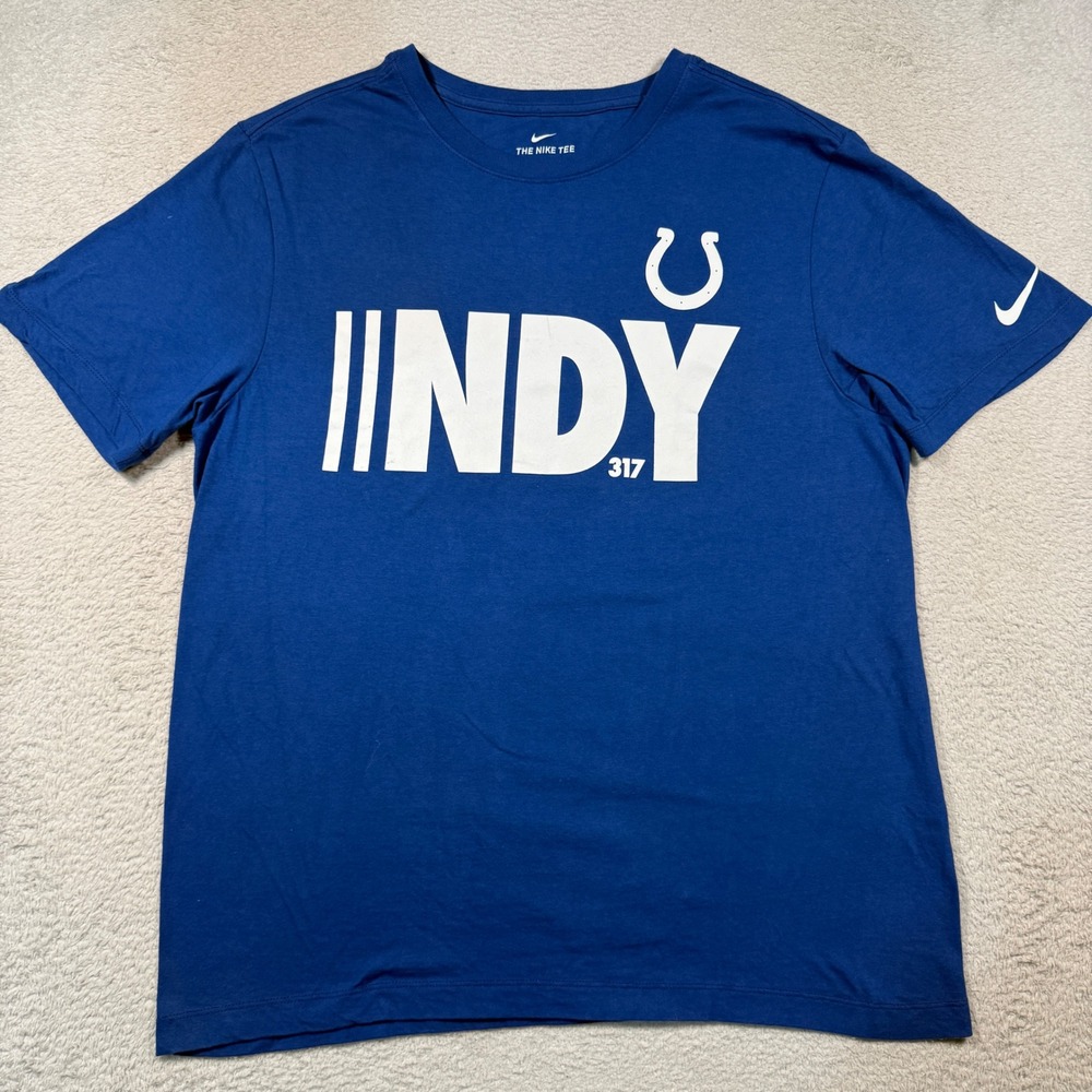 Nike T-Shirt Mens M Blue Indy Indianapolis Colts Graphic Tee Sporty NFL Football